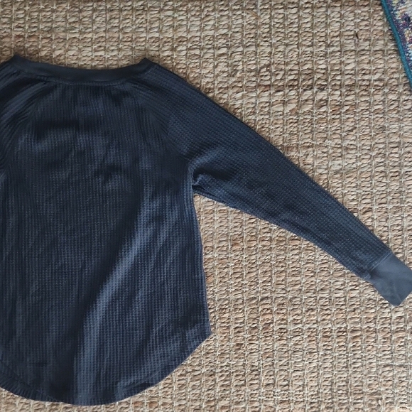 LOFT Charcoal Waffle Knit Long Sleeve Tee - Picture 5 of 5